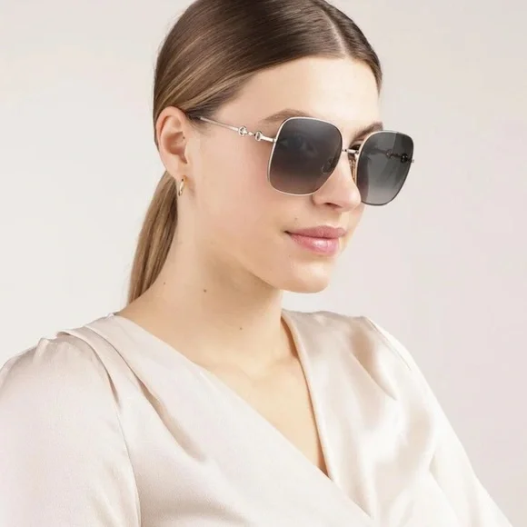 Gucci Sunglasses Horse Bit Gold Frame with Case and Pouch GG0879S-003 SS24 - Picture 7 of 7